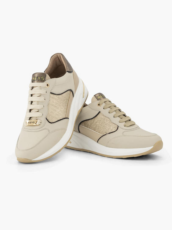 Beige chunky sneaker glitters