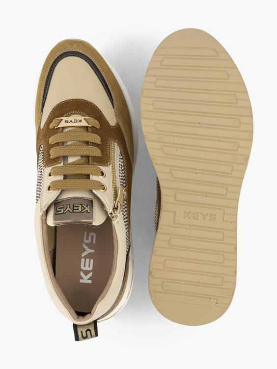 Beige chunky sneaker glitters