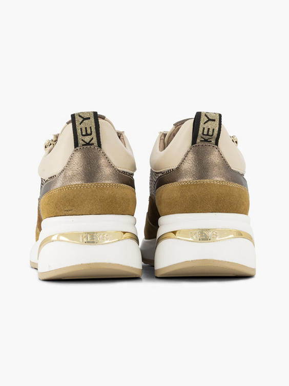 Beige chunky sneaker glitters