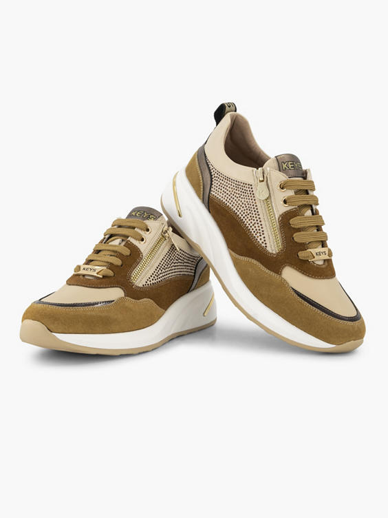 Beige chunky sneaker glitters
