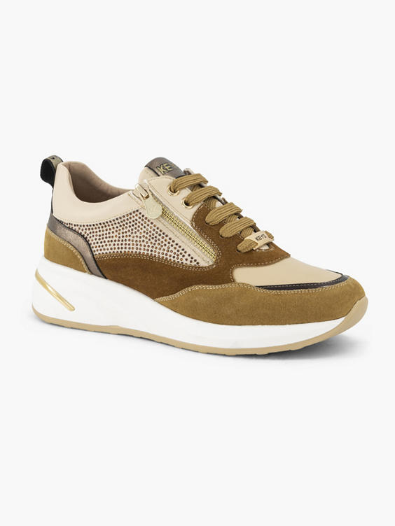 Beige chunky sneaker glitters