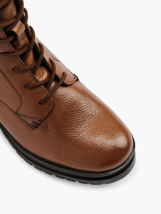 Brown Leather Lace Up Boot