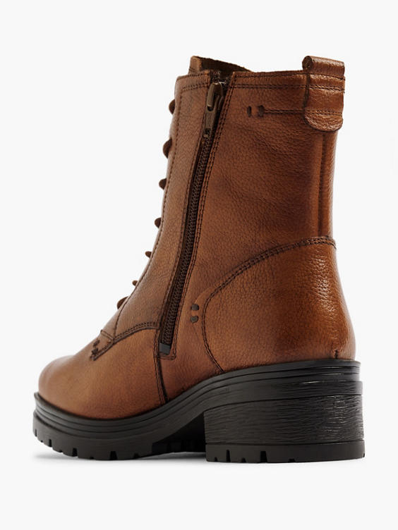 Brown Leather Lace Up Boot