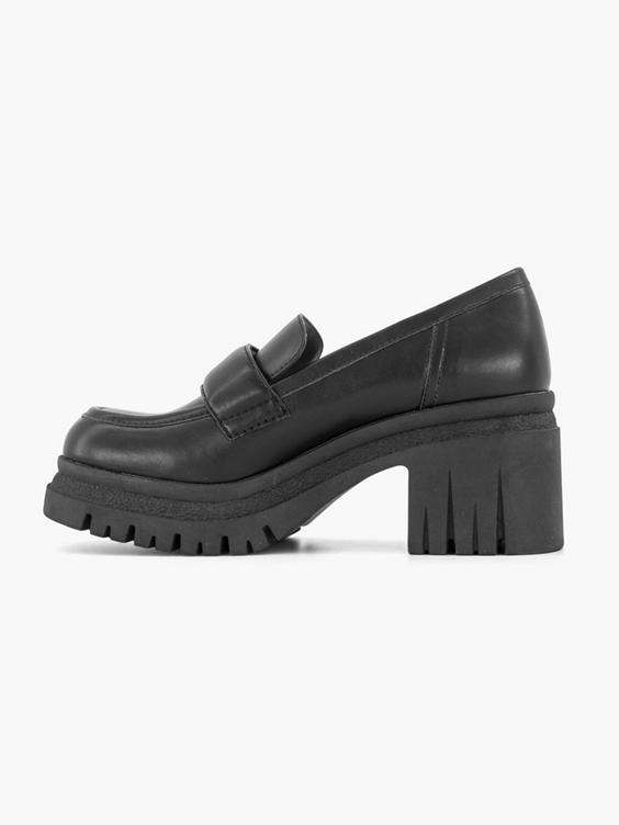 Zwarte platform loafer