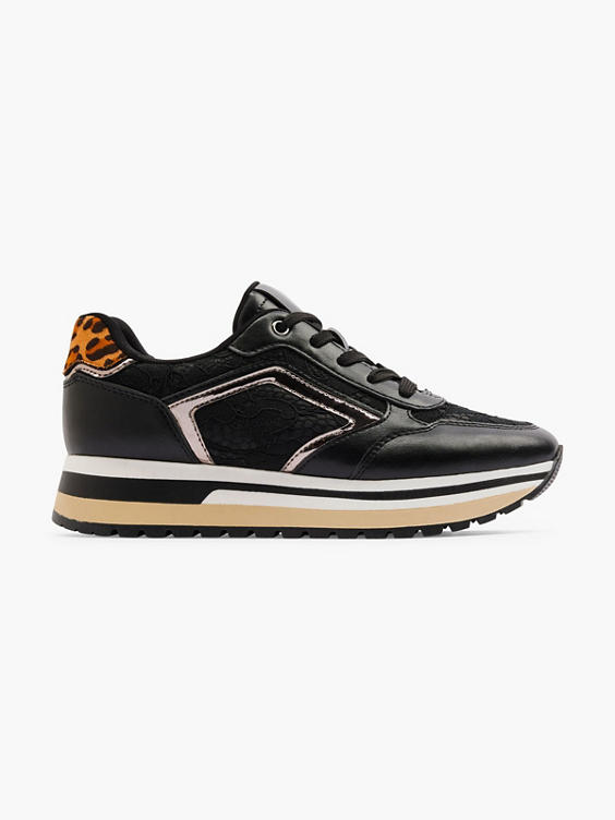 Zwarte sneaker panterprint
