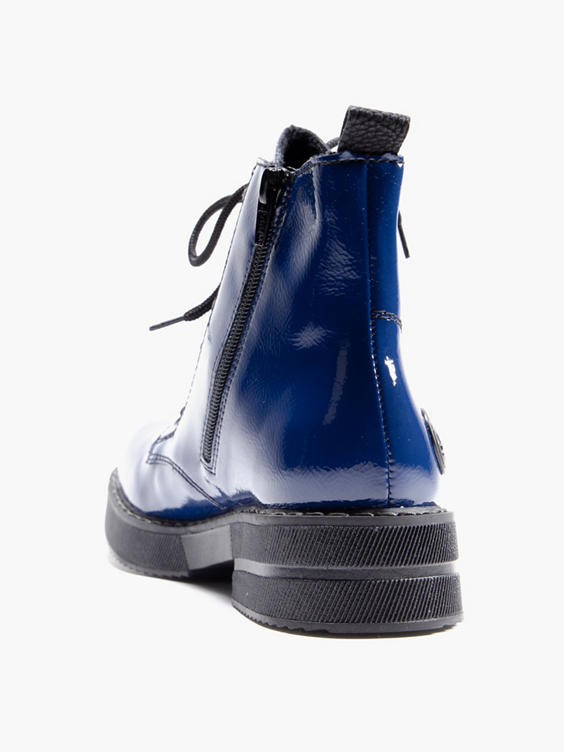 Blue Patent Lace Up Boot 