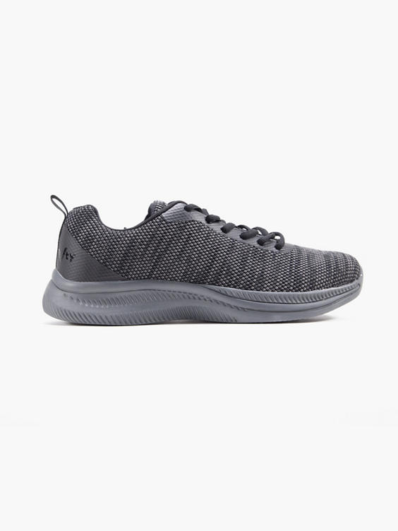 Black/Grey Spartan Memory Foam Lace Up Trainers