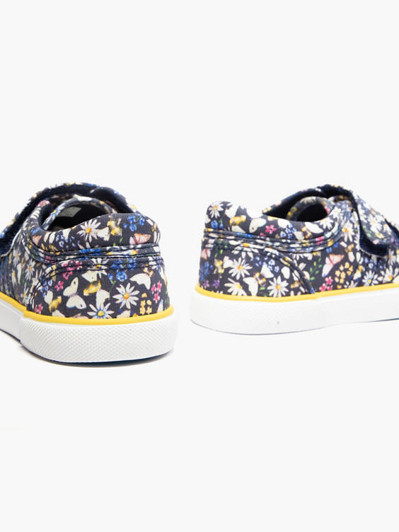  Toddler Twin Strap Floral Canvas Trainer