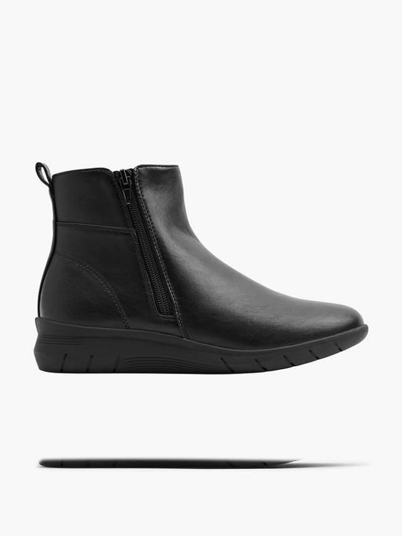 Black Ankle Boot with Zipper Detail