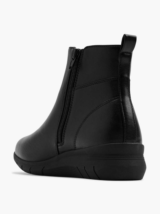 Black Ankle Boot with Zipper Detail