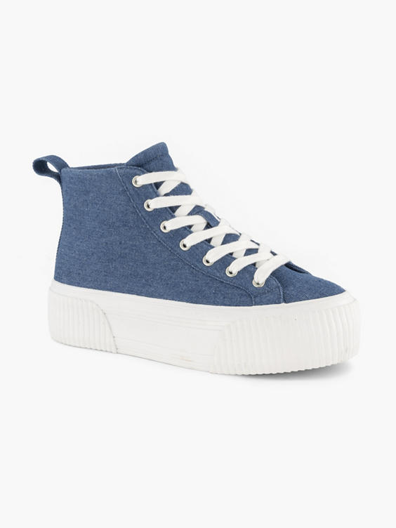 Jeansblauwe platform sneaker