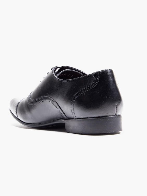 Mens Black Oxford Toe Cap Formal Lace Up Shoe