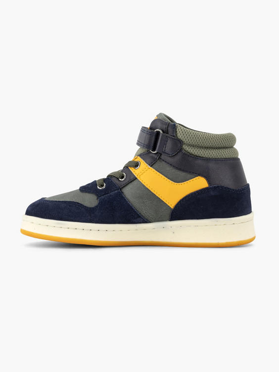 Donkergroene hoge sneaker velcro