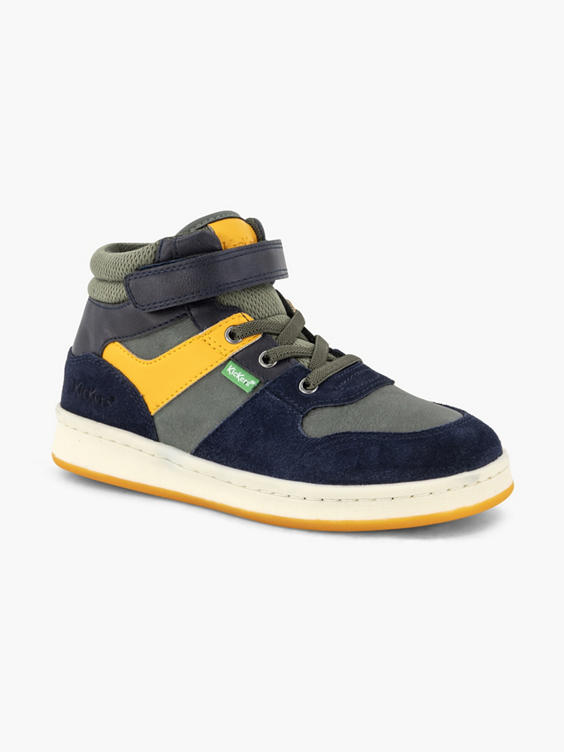 Donkergroene hoge sneaker velcro