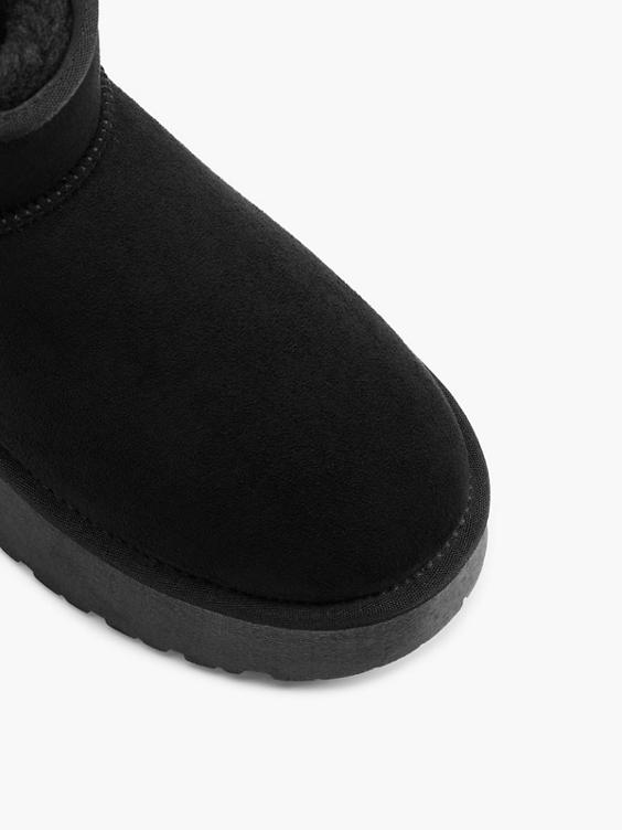 Black Platform Warm Lined Ankle Boot 