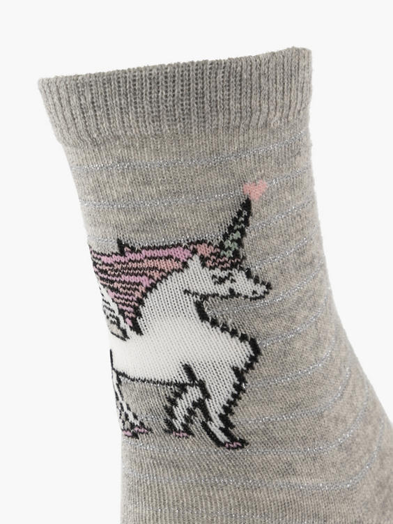 Gekleurde unicorn sokken 5 pak