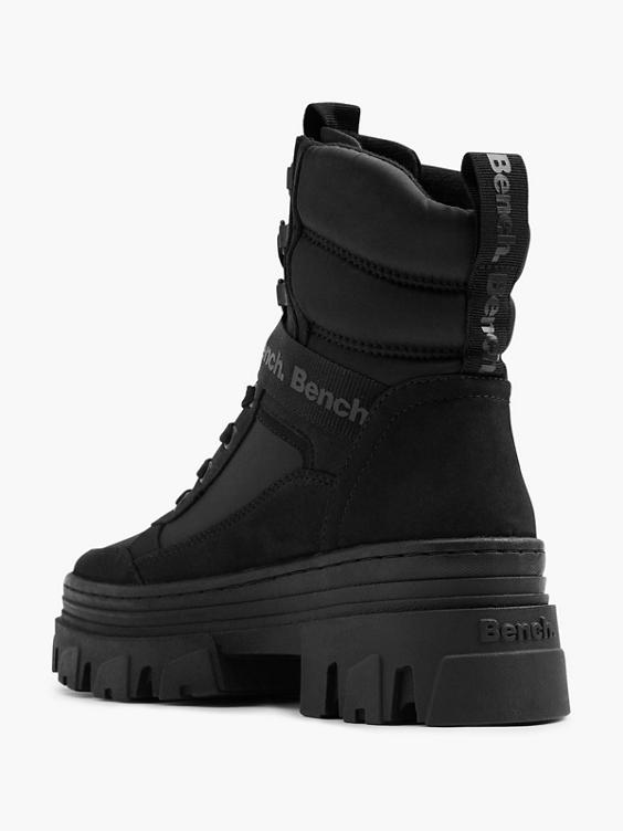 Black Chunky Boot with Clip Detail