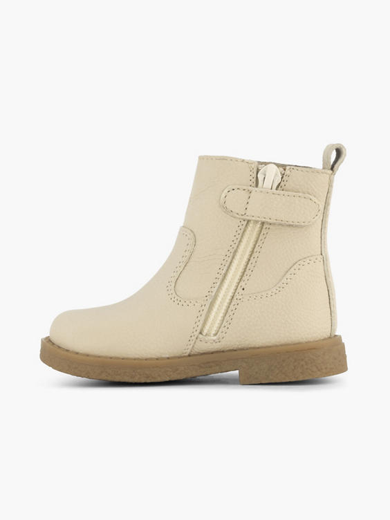 Beige leren enkellaars hartje