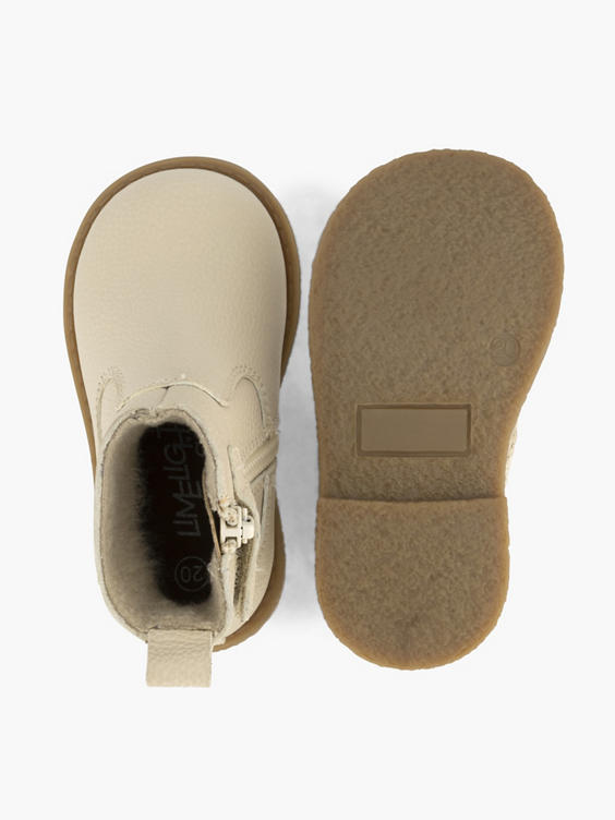Beige leren enkellaars hartje