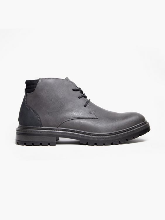 Mens Black Casual Lace Up Boots