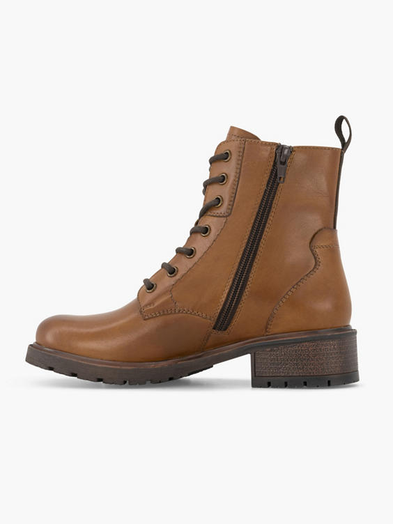 Cognac leren veterboot