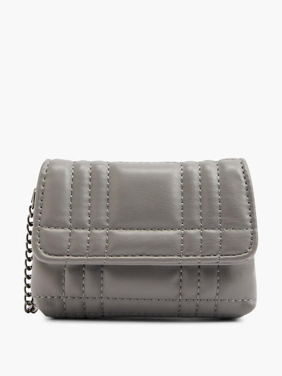 Grey Quilted Mini Purse 