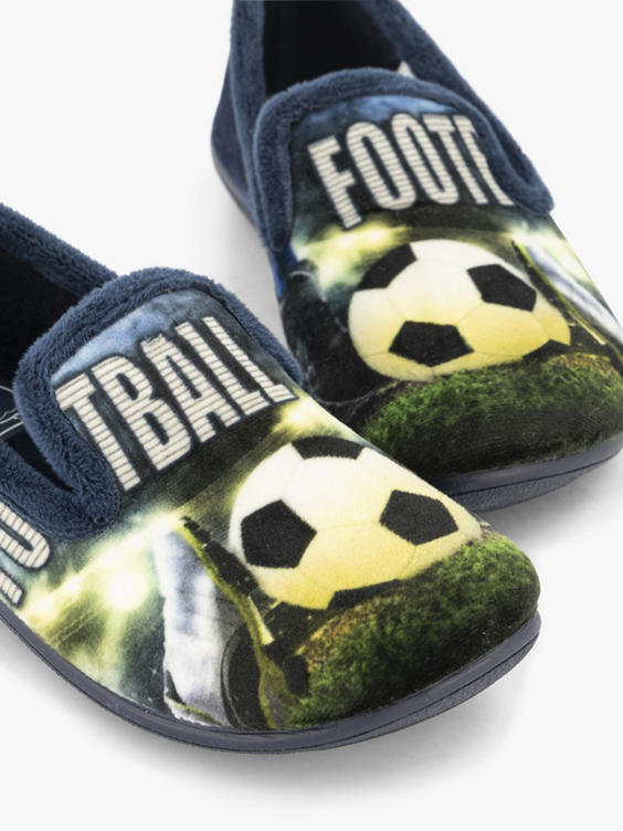 Donkerblauwe pantoffel voetbal