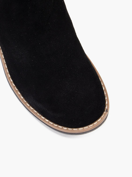 Black Suede Zip Detail Ankle Boot 