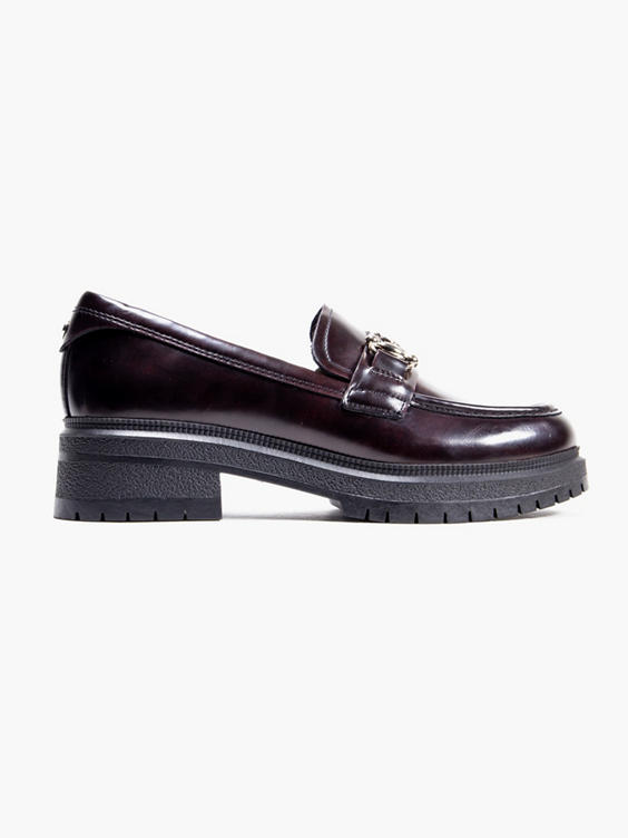 Bordeaux Chunky Loafer with Metal Trim 