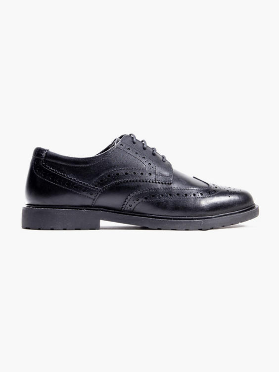 Hush Puppy Verity Black Leather Lace Up Brogue 