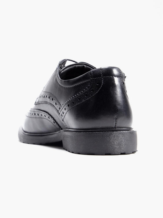 Hush Puppy Verity Black Leather Lace Up Brogue 