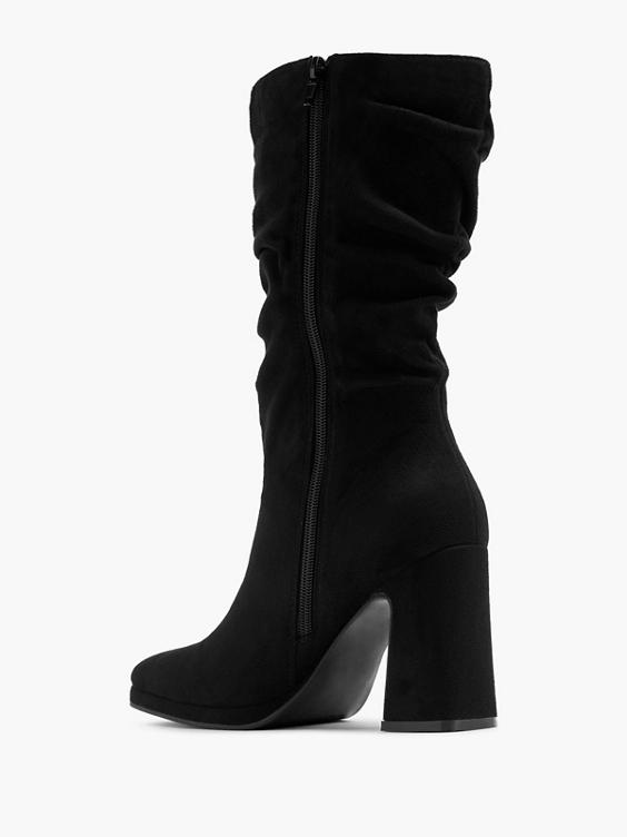 Ruched calf length clearance boots