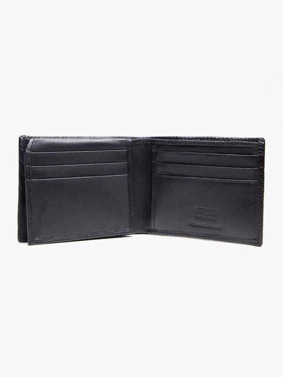 (Deichmann) Black Contrast Stitch Leather Wallet in Black | DEICHMANN