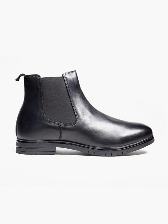 Mens Black Leather Chelsea Boot