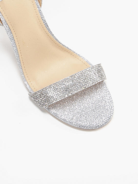 Truffle Silver Ankle Strap Heel 