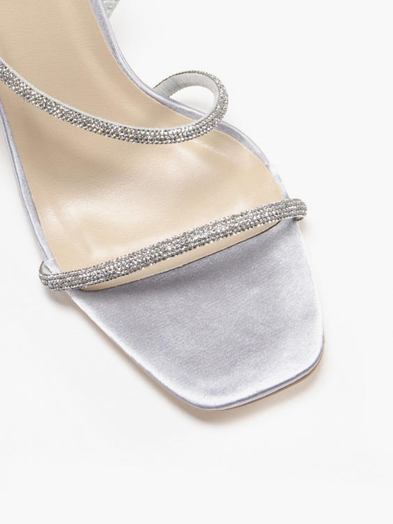 Truffle Silver Strapped Heel 