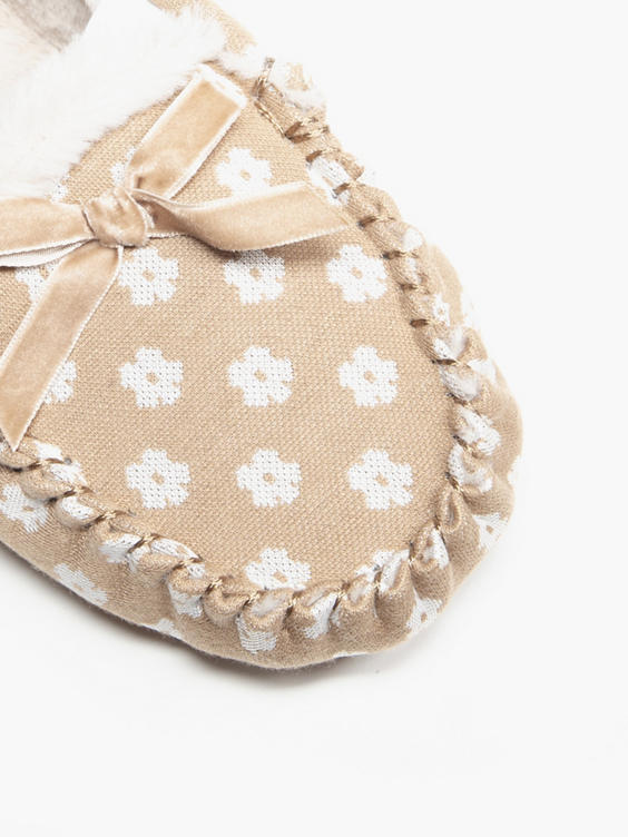 Ladies Floral Moccasin Slippers 