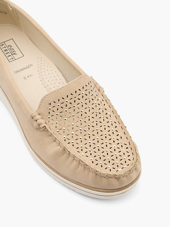 Women's Beige Wedge Comfort Shoe 