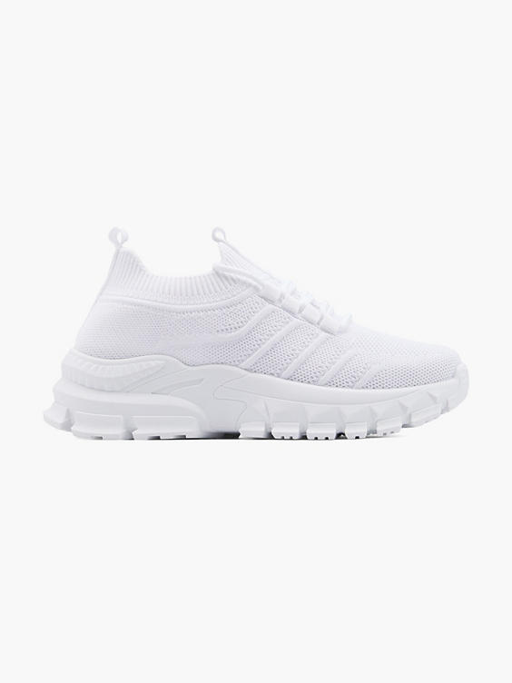 White Chunky Lace Up Trainer 