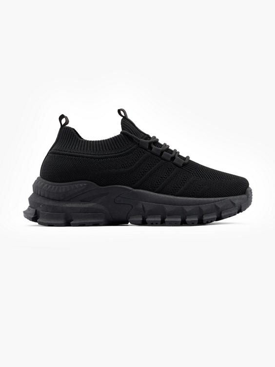 Black Chunky Lace Up Trainer 
