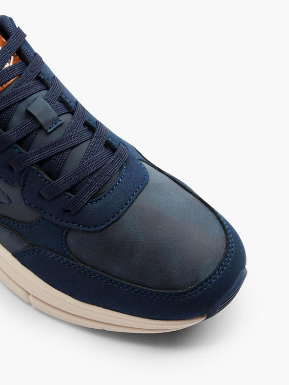 Navy Lace Up Casual Trainers