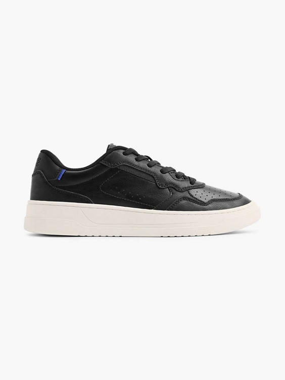 Black PU Lace Up Trainers