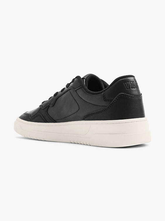 Black PU Lace Up Trainers