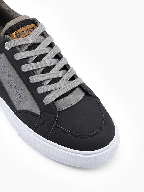 Black/Grey Lace Up Casual Trainers