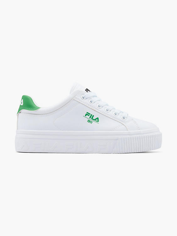 White/Green Lace Up Trainers