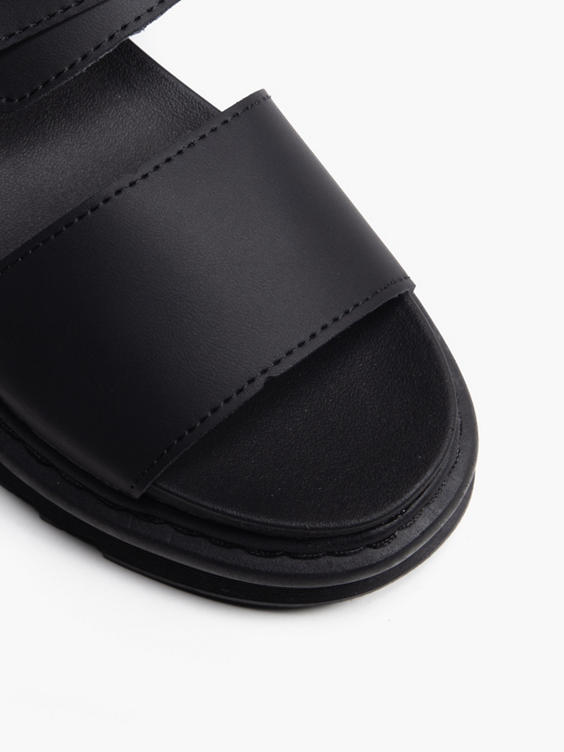 Black Chunky Sandal with Buckle Detail