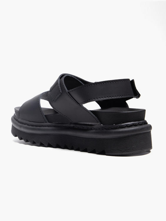 Black Chunky Sandal with Buckle Detail
