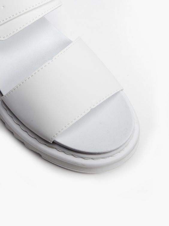 White Chunky Sandal with Buckle Details 