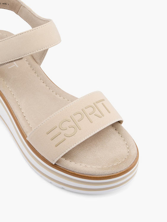 Beige Platform Sandal with Contrasting Sole 