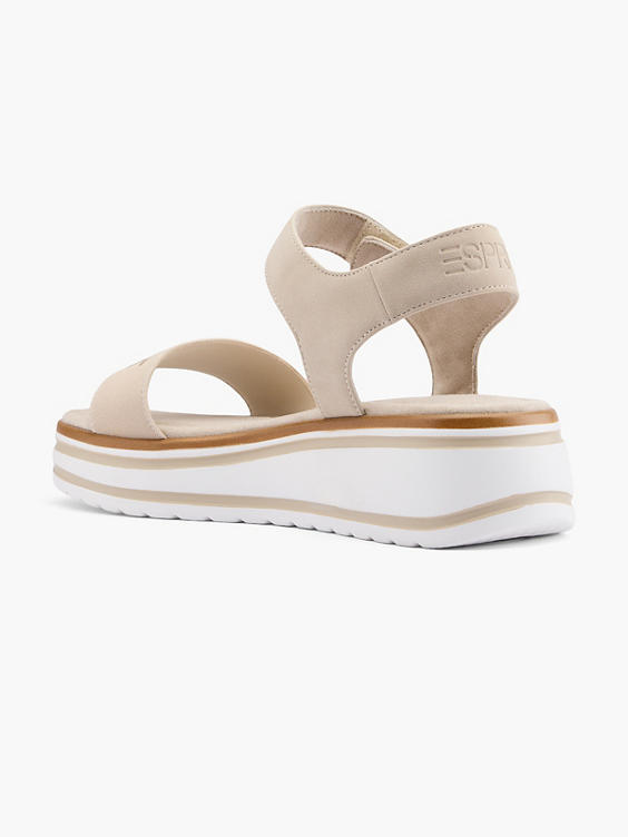 Beige Platform Sandal with Contrasting Sole 